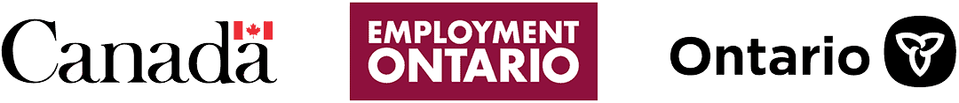 Logos of the Government of Canada, Employment Ontario, and the Government of Ontario.