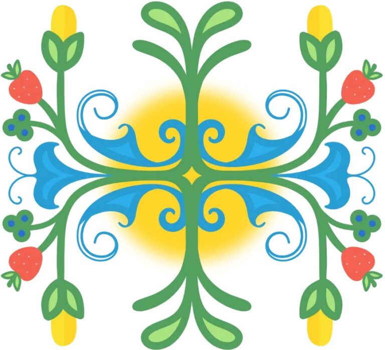 NFU 2025 Convention Graphic - a parallel pattern in green, red, yellow, and blue illustrating the vibrancy of our food system and food movement.